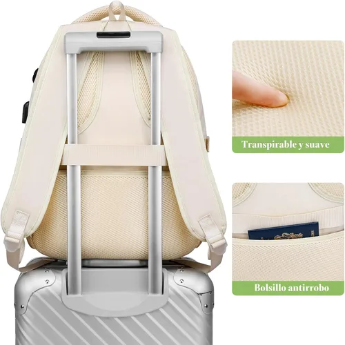 Vista 5 de kadilong Mochila escolar para adolescentes y niñas, lindas mochilas para mujeres, mochila estética para laptop, mochila para la escuela secundaria