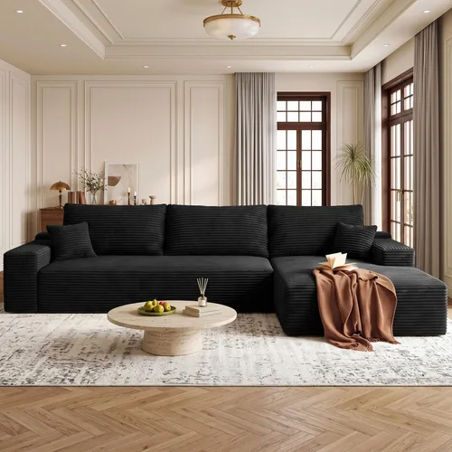 Vista 9 de AUGOP Sofá modular moderno de 108 pulgadas para sala de estar, sofá modular con sofás en forma de L, sofá tapizado sin hueso, sofá seccional