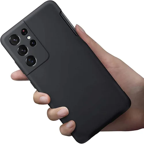 Vista 2 de Funda para Galaxy S21 Ultra con soporte para bolígrafo S, silicona líquida con ranura para lápiz capacitivo (bolígrafo no incluido), protección Negro