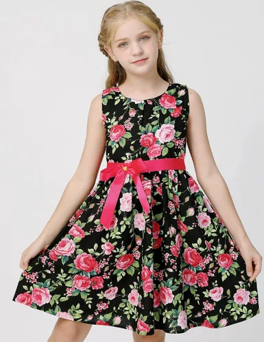 Vista 62 de Vestido de verano para niña, de algodón, con diseño floral
