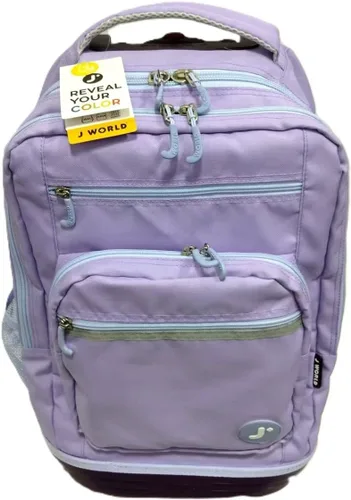 Vista 42 de J World Sundance Mochila Rodante para Laptop para Niñas y Niños. Mochila Escolar con Ruedas, Rombos negro, 20 pulgadas