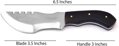Vista 4 de Cuchillo de seguimiento hecho a mano, cuchillo de caza de hoja fija de espiga completa con funda, cuchillo de transporte horizontal, cuchillo