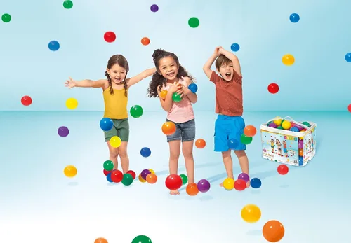 Vista 3 de 100 bolas de plástico multicolores Intex 3 1/8 pulgadas Fun Ballz, para edades 2 ó +