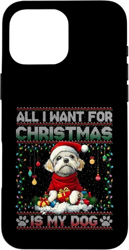 Vista 19 de Maltese Christmas Tree Lights Decorations Dog Lover Xmas Case for iPhone 16