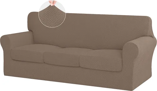 Vista 15 de ISSUNTEX 2 Piezas Fundas para Silla y Sofá de Alta Elasticidad Gruesas, Funda Suave para Sofá de 1 Cojín Separado, Tela Jacquard Funda Elástica