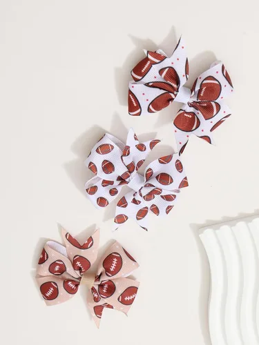 Vista 2 de BBTDIN Baby Football Turban Headband Girl Football Bows Baby Football Hair Band Bow BBG19 (3 Pcs-F1)