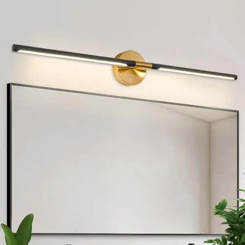 Vista 16 de Lámparas doradas para baño sobre espejo de 24 pulgadas, 18W 360° Giratorias Regulables 4000K Lámpara de Tocador LED de Latón, Luces de Tocador