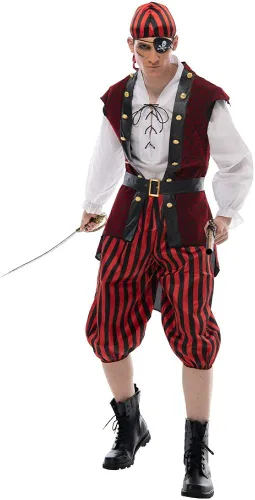 Vista 3 de EraSpooky - Disfraz de pirata de lujo para hombre