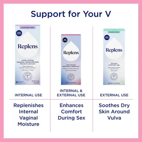 Vista 9 de Replens Lubricante Personal Sedoso y Suave, 2.7 Fl Oz Lubricante de silicona para mujeres, hombres y parejas; deslizamiento de larga duración; sin
