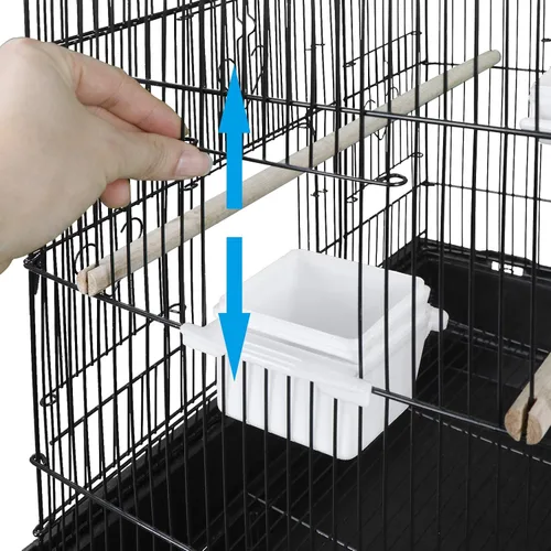 Vista 6 de Nova Microdermabrasion Jaula mediana para pájaros de 63 pulgadas con soporte de hierro forjado enrollable desmontable para cacatúas, conuros