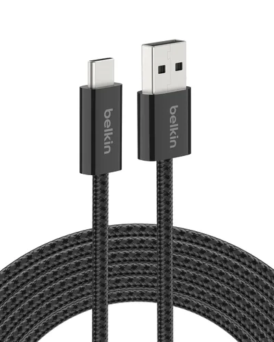 Vista 18 de Belkin Cable USB A a USB C, 3.3 pies, 15 W, cargador tipo C, cable de carga para iPhone, suave, trenzado, flexible para iPhone 17 y 16, Galaxy S25