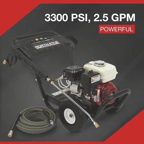 Vista 2 de NorthStar - Lavadora a presión portátil de gas y agua fría, 3300 PSI, 2.5 GPM, motor Honda, número de modelo 157123