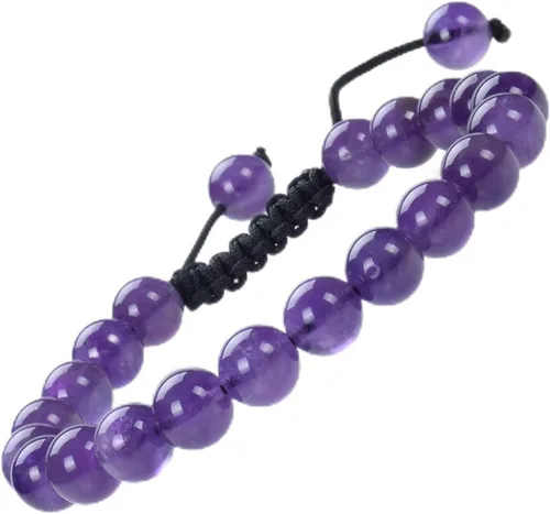 Vista 56 de MASSIVE BEADS - Pulseras ajustables unisex de cuentas de cristal de piedras preciosas con poder curativo natural, de macramé Piedras de 7 chakras