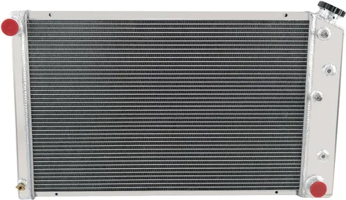 Vista 9 de Radiador de aluminio de 4 filas, cubierta y ventiladores para Chevy 70-81 Camaro/78-87 Monte Carlo, radiador de repuesto, radiador de aluminio