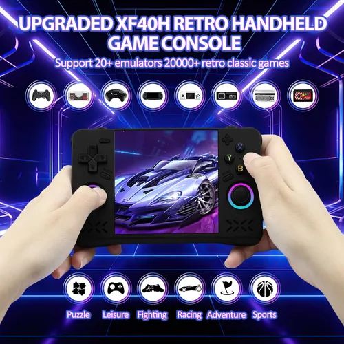Vista 2 de Consola de juego portátil XF40H mejorada, consola de juegos retro con juegos clásicos precargados y múltiples emuladores, pantalla IPS HD 4K de 4.0