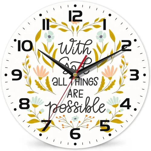 Vista 10 de Reloj para sala de estar, Hello, reloj de pared de verano, silencioso sin tictac, funciona con pilas, 10 pulgadas, decoración del hogar para sala