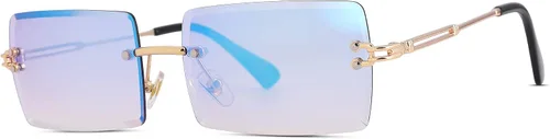 Vista 33 de Gafas de sol rectangulares para hombres/mujeres, gafas de sol pequeñas sin montura cuadrada