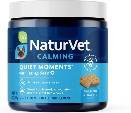 Vista 8 de NaturVet Hemp Quiet Moments - Gotas calmantes para gatos, 1 onza Calming Aid for Cats - Helps Reduce Stress, Great for Travel, Grooming, Storms &