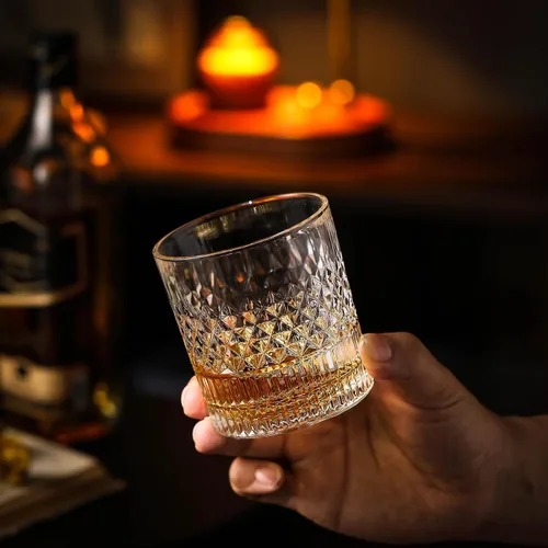 Vista 6 de Vasos de whisky Old Fashioned con caja de lujo, 11 onzas, Rocks Barware para whisky, bourbon, bebidas de cóctel y alcohol, brandy, vodka, ron, juego