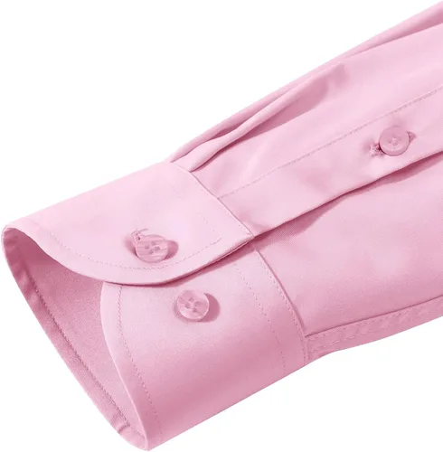 Vista 56 de Alimens & Gentle Camisas de vestir para hombre, manga larga, elásticas, sin arrugas, con botones