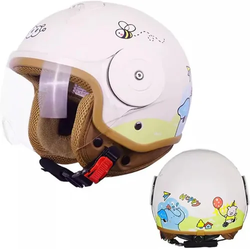 Vista 8 de Koliyn - Casco de motocicleta para niños aprobado por el Departamento de Transporte (DOT) - Casco medio para niños de 2 a 14 años - Niños y niñas