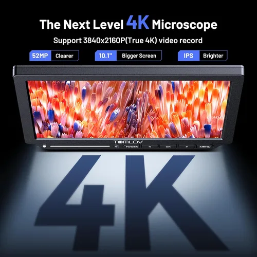 Vista 11 de TOMLOV Microscopio de Enfoque Automático 4K TM4K-AF Max, Microscopio Digital HDMI de 10.1" con Brazo Giratorio Flexible, Microscopios de Micro
