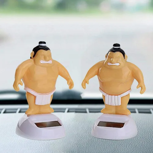 Vista 2 de Sumo Wrestler - Adorno de tablero de instrumentos para interior de automóvil con energía solar, regalo