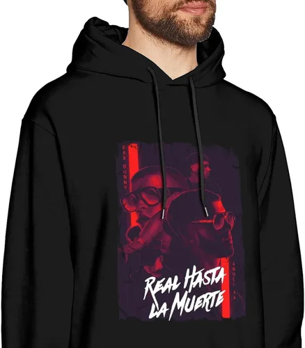 Vista 3 de Sudadera con capucha de manga larga para hombre, con estampado 3D, con cordón