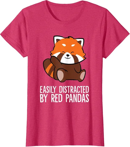 Vista 32 de Red Panda Love Easily Distracted By Red Pandas T-Shirt Asphalt Grey
