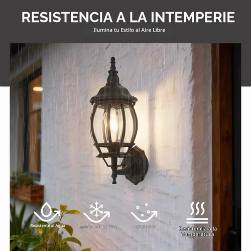 Vista 2 de Paquete de 2 lámparas de aluminio impermeables para exteriores, luces de porche exteriores, apliques de pared al aire libre, luces de porche 2