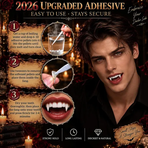 Vista 5 de Colmillos de dientes de vampiro, colmillos de vampiro de ajuste cómodo para Blanco crema suave