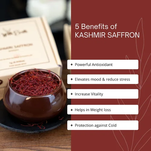 Vista 3 de Pure Kashmiri Mongra Saffron/Kesar/Keshar PACK DE 2 (0.04 oz cada uno) De las mejores tierras agrícolas de Pampore, J&K, India Probado