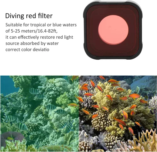 Vista 3 de Juego de filtros de lente de 3 piezas, filtro de cámara de aleación de aluminio, lente de vidrio óptico, juego de filtro de buceo subacuático