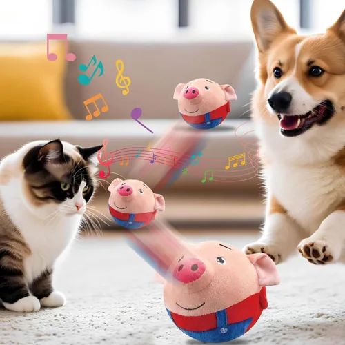 Vista 5 de Juguete de pelota para perro que habla chirriante interactivo de alta calidad 2026, juguete de peluche para mascotas en movimiento activo, juguete