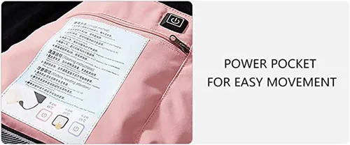 Vista 6 de Chaqueta térmica para mujer, chaqueta con capucha eléctrica delgada, adecuada para deportes al aire Libre, Ciclismo y motocicletas, Pesca, esquí