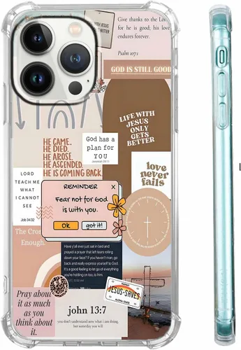 Vista 33 de Funda para Celular con Versículos de la Biblia, Colocación de Citas Cristianas de Jesús, Diseño Collage, Funda Protectora Suave de TPU de Moda