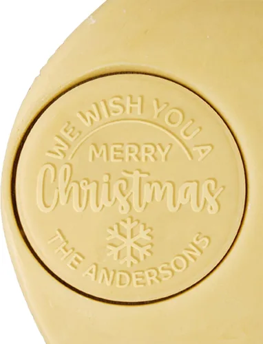 Vista 13 de Cortadores de galletas de Navidad personalizados 2023 con sello de galletas de Feliz Navidad para hornear, cortadores de galletas de azúcar