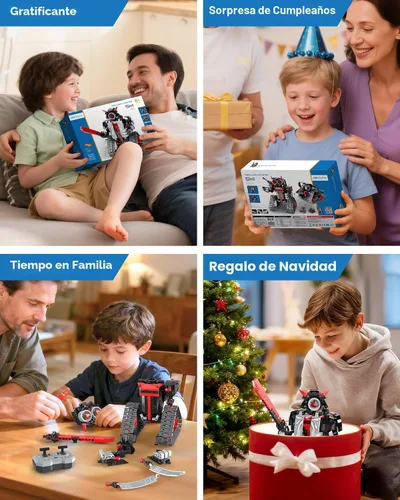 Vista 6 de Opmind Kit de Construcción de Robot RC STEM 5 en 1, Control por APP y Control Remoto, Bloques Samurái/Ninja 419 Piezas, Set de Constructor Juguete