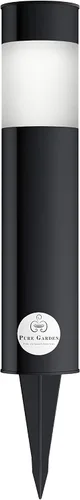 Vista 3 de Pure Garden - Juego de luces solares para camino, juego de 6 a 15 pulgadas de acero inoxidable para exteriores, para jardín, paisaje, patio, Negro