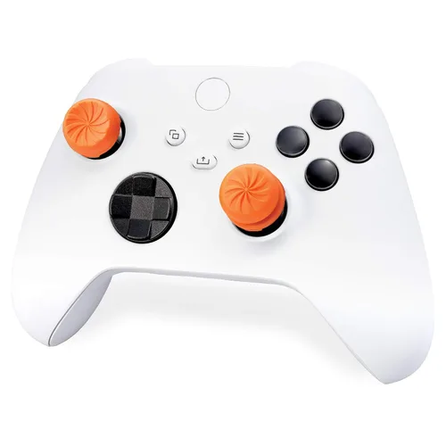 Vista 8 de KontrolFreek FPS Freek Vortex for Xbox One and Xbox Series X Controller Performance Thumbsticks 1 High-Rise Convex 1 Mid-Rise Concave Orange