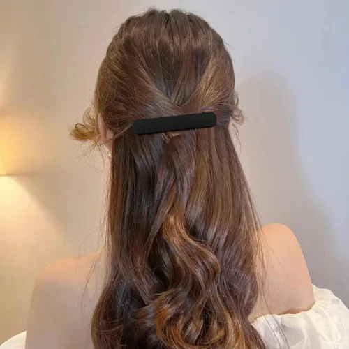 Vista 4 de ATODEN Pinzas para el cabello, 4 pasadores franceses mate neutros para cabello fino y fino, horquillas para el cabello y accesorios para mujeres
