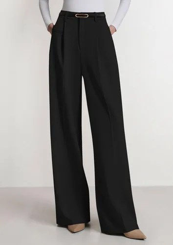 Vista 3 de PRETTYGARDEN Pantalones de vestir de trabajo de pierna ancha a medida para Negro