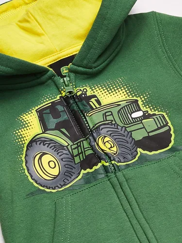 Vista 2 de John Deere Sudadera con capucha con cremallera para niños pequeños