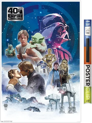 Vista 19 de Trends International Star Wars: The Empire Strikes Back 40th - Póster de pared clásico, 14.725 x 22.375 pulgadas, versión enmarcada de madera