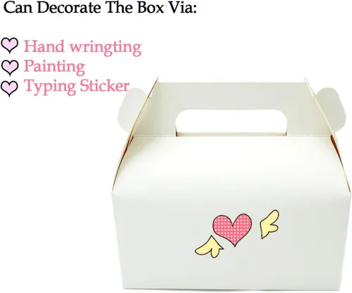 Vista 5 de NICEWAY - Paquete de 30 cajas de regalo a dos aguas blancas, caja de regalo de papel kraft para dulces, cajas de regalo pequeñas para bodas, fiestas