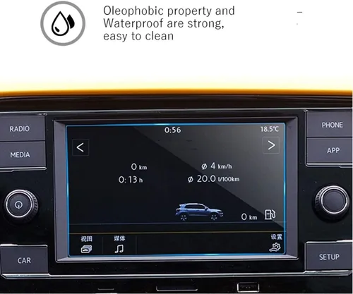 Vista 4 de MBSIX Protector de pantalla de vidrio templado compatible con Jetta 2018-2023, pantalla táctil de 6.5 pulgadas, transparente HD, resistente a