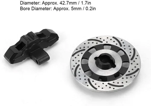Vista 5 de Disco de freno a control remoto, aleación de aluminio, ligero, duradero, rotor de freno a escala 1/7 para carreras de deriva desierto Offroad RC