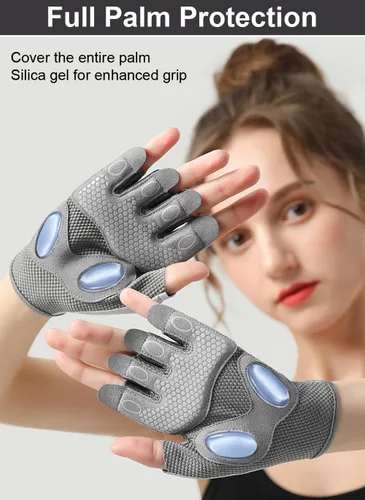Vista 2 de SUJAYU Guantes de entrenamiento para mujeres y hombres, guantes de levantamiento de pesas para gimnasio