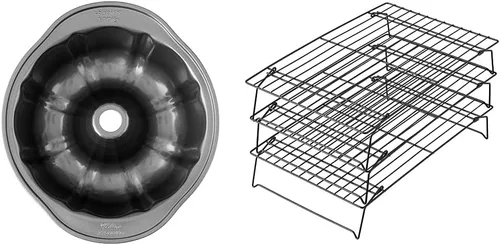 Vista 9 de Wilton Molde para pasteles de tubo acanalado redondo de acero de 9 pulgadas, antiadherente, 12 tazas, negro