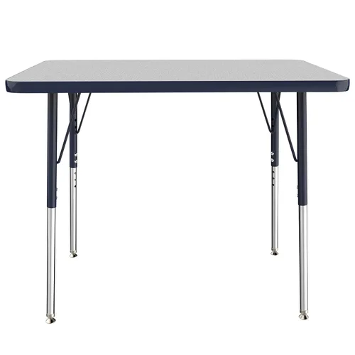 Vista 111 de FDP - Mesa rectangular para actividades escolares y de oficina (24 x 36 pulgadas), patas estándar con deslizadores giratorios, altura ajustable